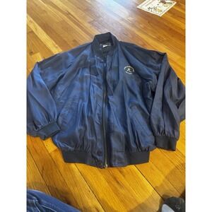 Vintage Riviera Hotel Casino Las Vegas‎ Navy Silk Jacket Embroidered L